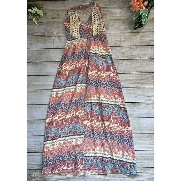 Forever XXI Floral Plunging Maxi Dress (Sm) - Picture 3 of 12